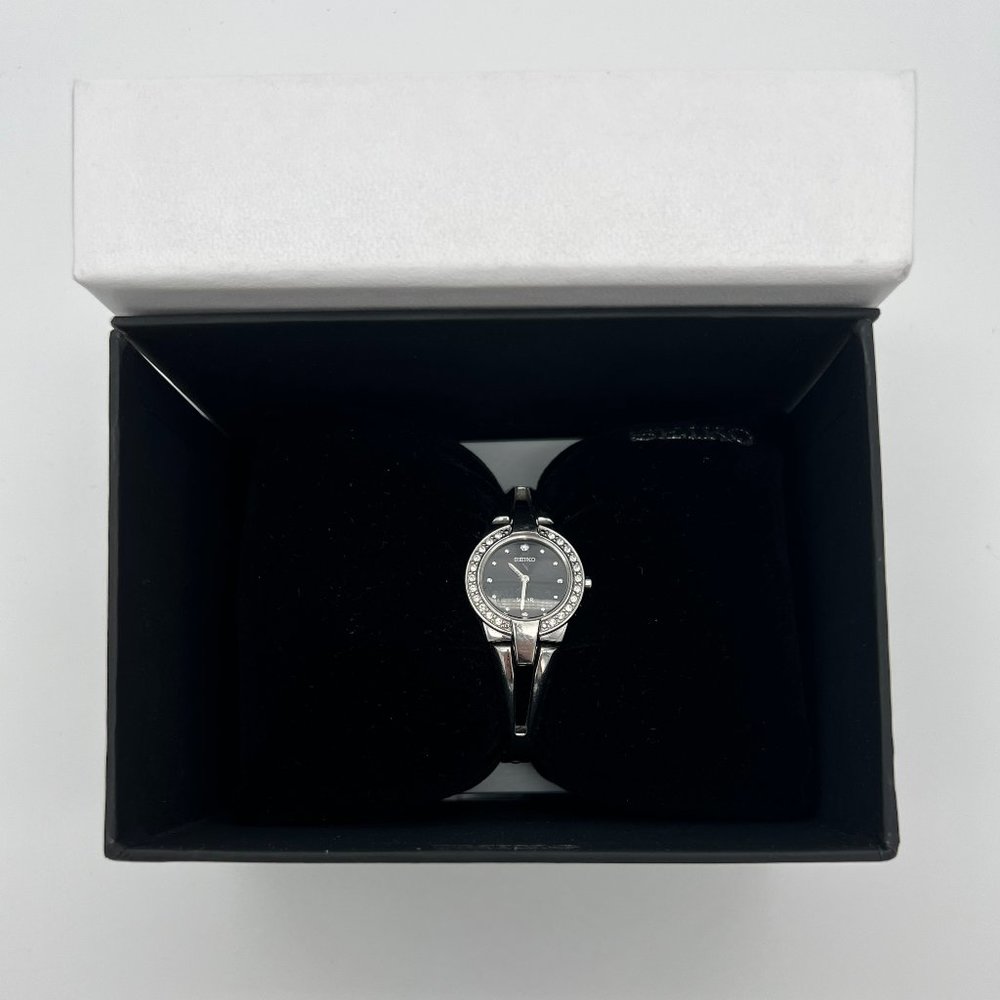 Seiko Women's Core 22mm Steel & Crystal Solar Black Dial Analog Watch